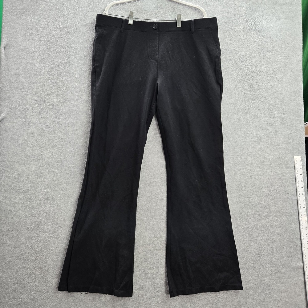 Betabrand Women Pants 2XL Black Dress Flared Blend Rayon High Rise 32 in Inseam